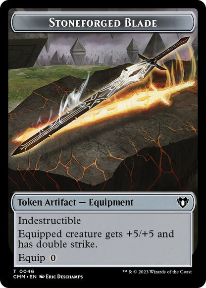 Clue Token (40) // Stoneforged Blade Token (46) [Commander Masters: Tokens] [Non-Foil]