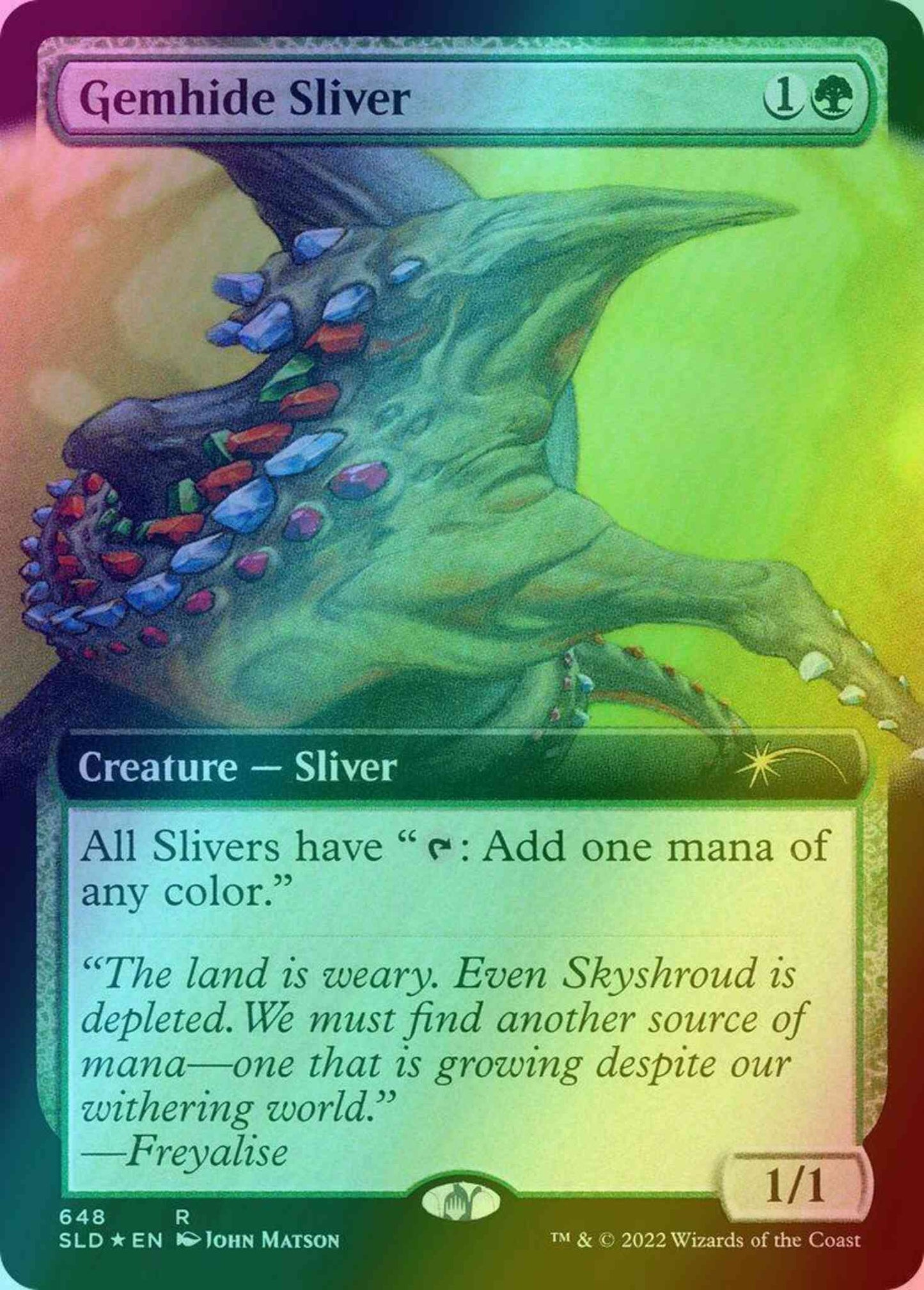 Gemhide Sliver [0648] [Extended Art] [John Matson] [Secret Lair Drop] [Foil]