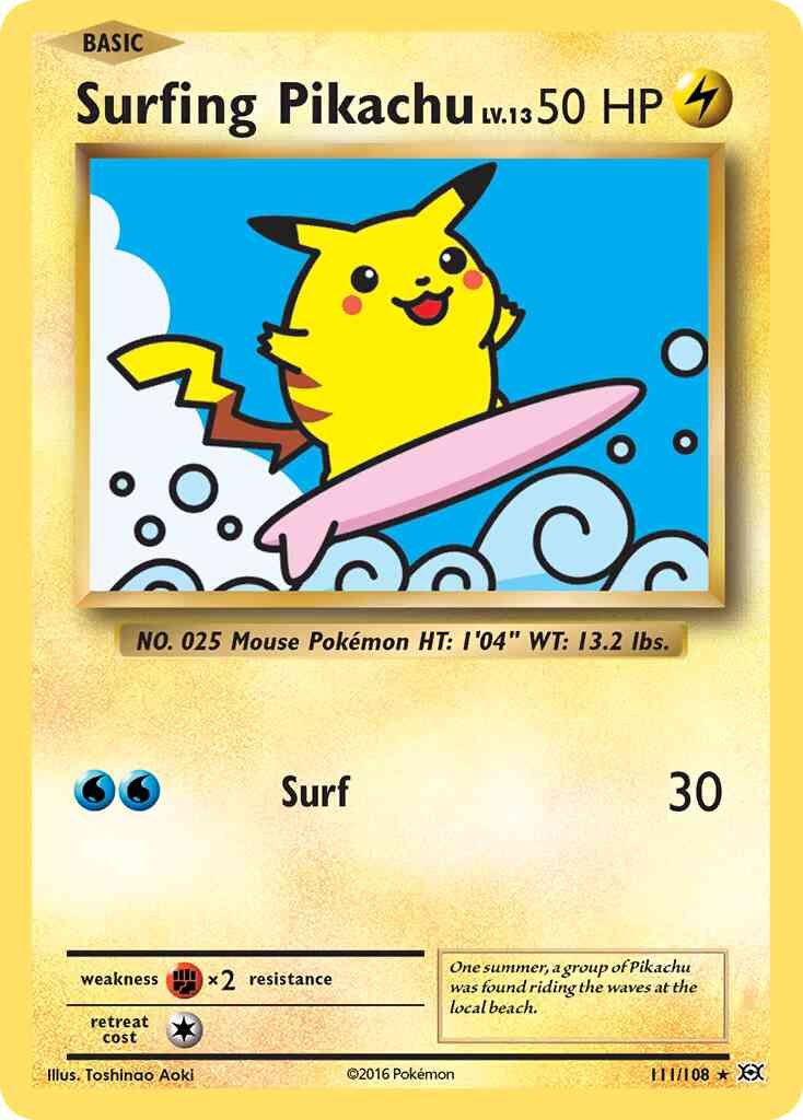 Surfing Pikachu - 111/108 - Rare Secret [xy12-111] [Secret]