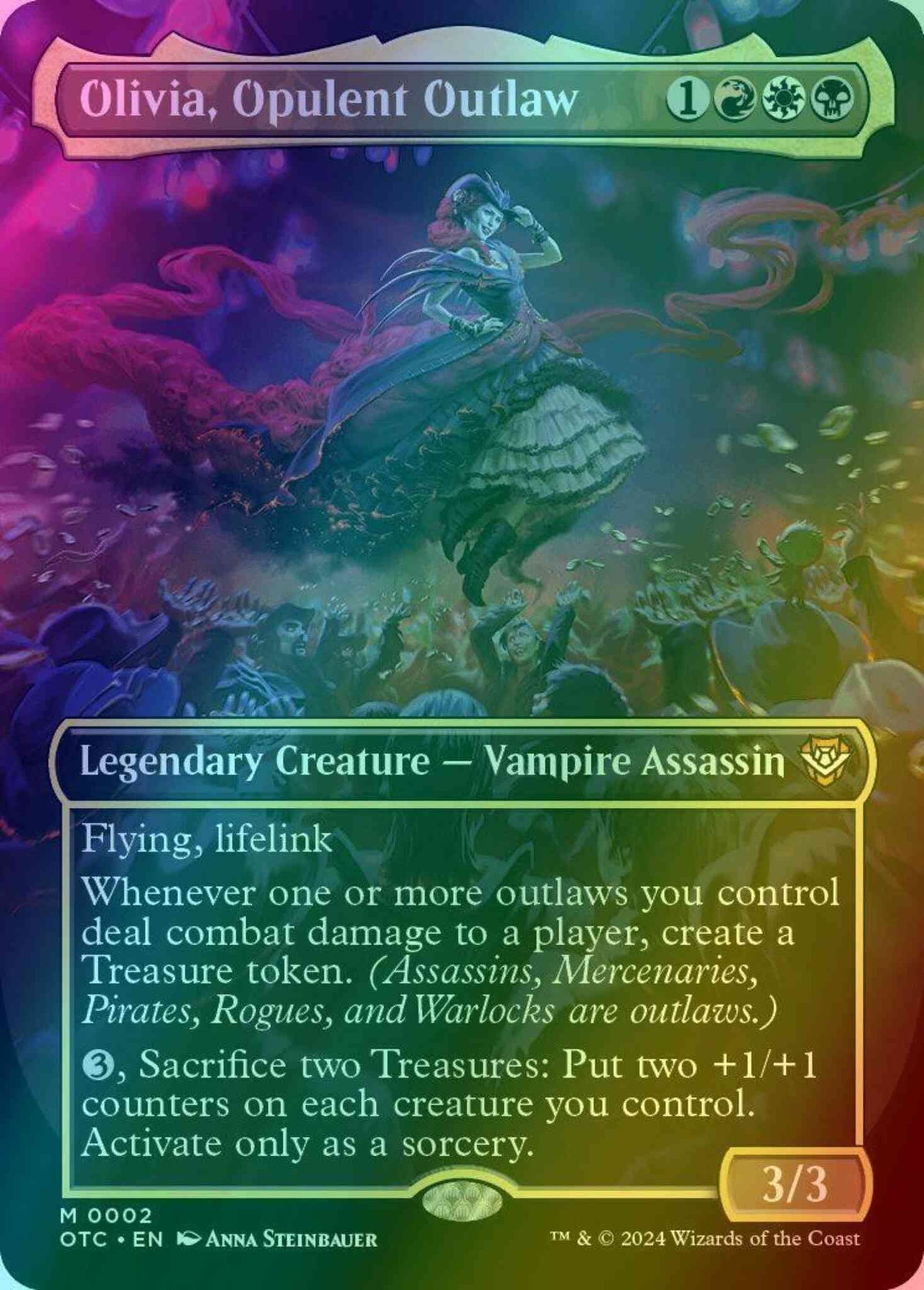 Olivia, Opulent Outlaw [2] [Borderless] [Outlaws of Thunder Junction: Commander] [Foil]
