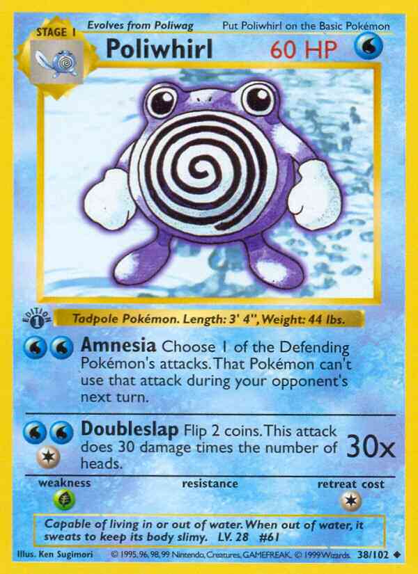 Poliwhirl - 38/102 - Uncommon - 1st Edition [base1-38] [Non-Holo]