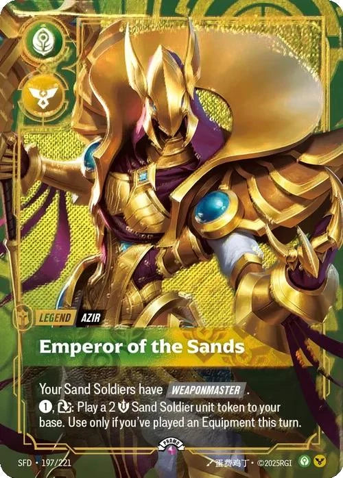 Emperor of the Sands (Azir) (Metal) - 197/221 [Riftbound Organized Play Promotional Cards] [Foil]