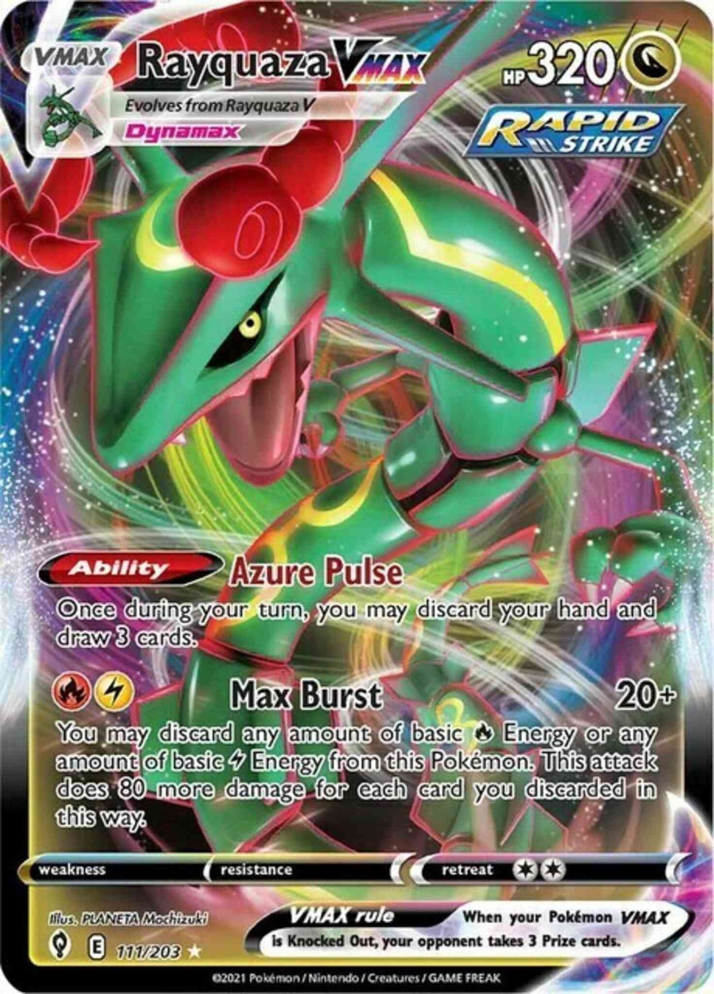 Rayquaza VMAX - 111/203 - Rare Holo VMAX [swsh7-111] [Ultra]