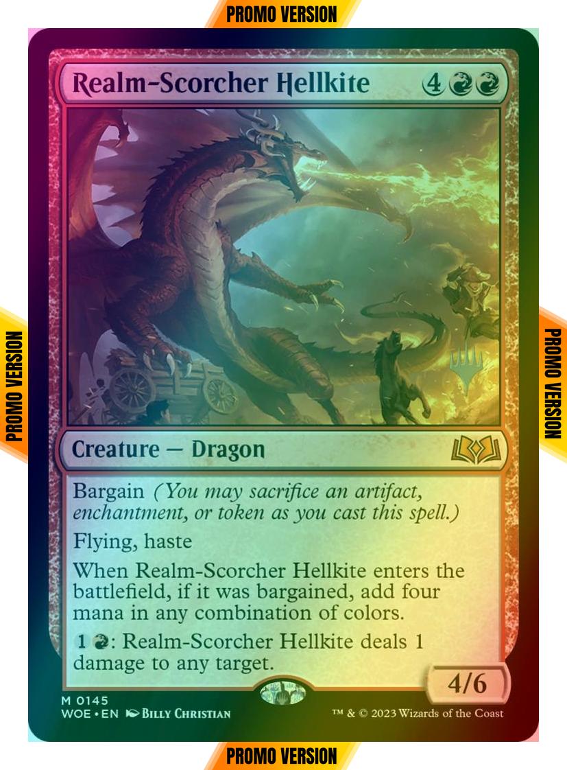 Realm-Scorcher Hellkite [145p] [Promo Pack] [Wilds of Eldraine: Promos] [Foil]