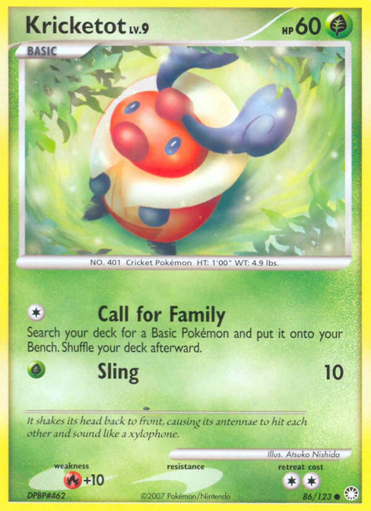 Kricketot - 86/123 - Common [dp2-86] [Reverse Holo]