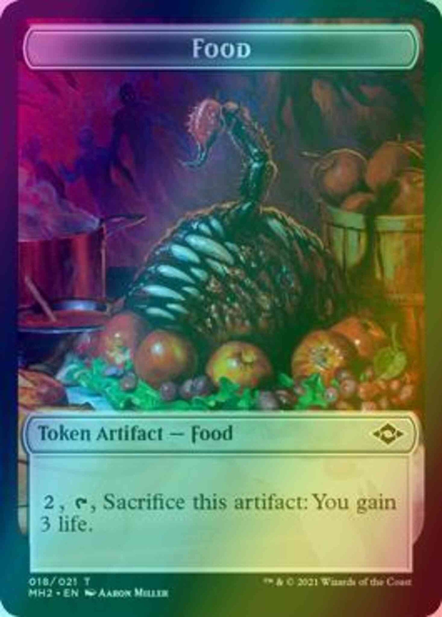 Food Token (18) // Timeless Dragon Token (04) [Modern Horizons 2 Tokens] [Foil]