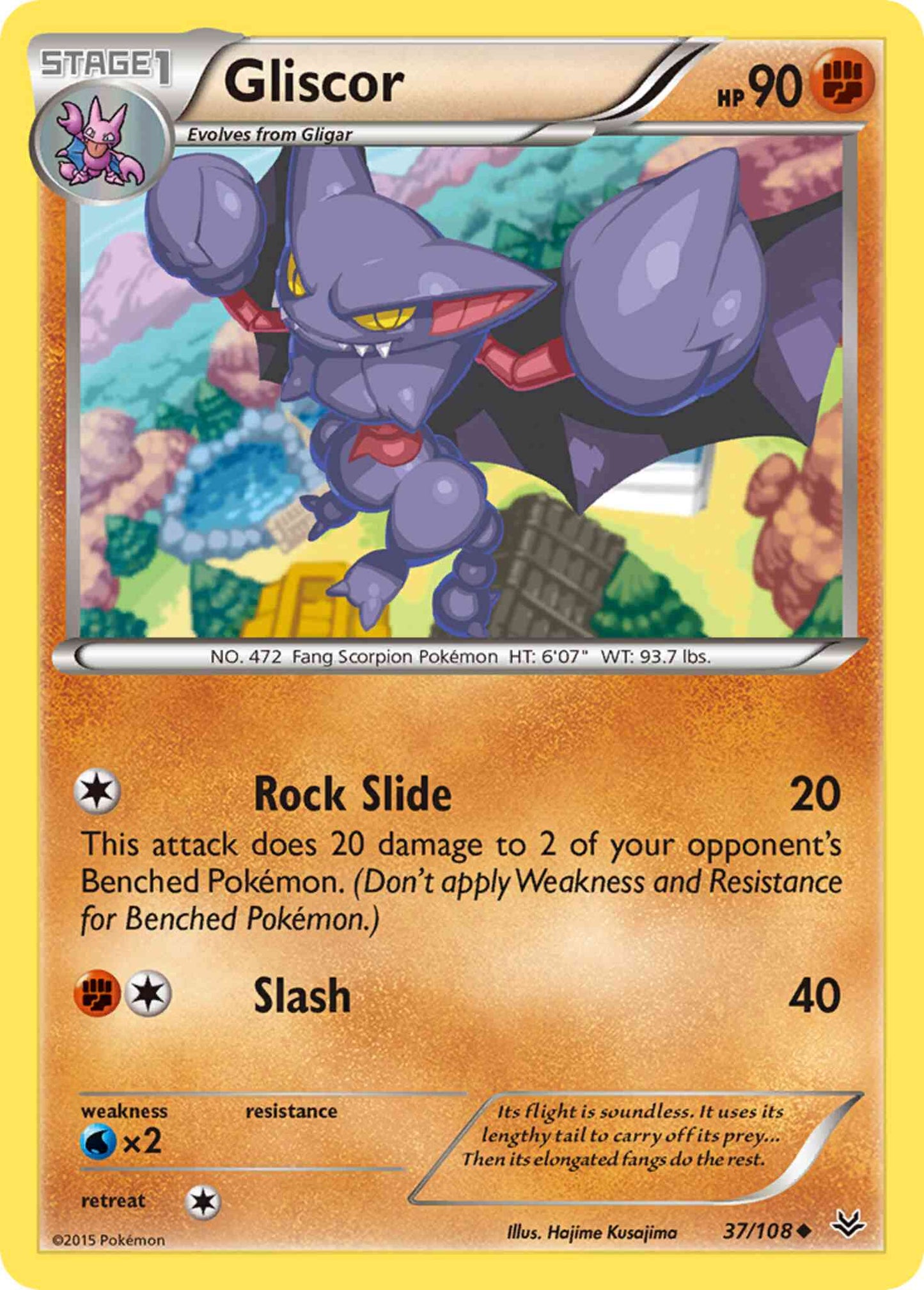Gliscor - 37/108 - Uncommon [xy6-37] [Non-Holo]