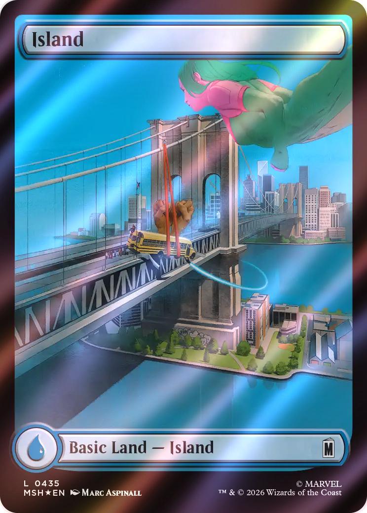 Island [435] [Full Art] [City Chaos] [Marvel Super Heroes] [Surge Foil]