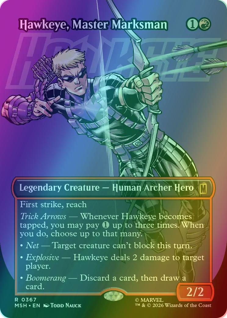 Hawkeye, Master Marksman [367] [Borderless] [Logo] [Marvel Super Heroes] [Foil]