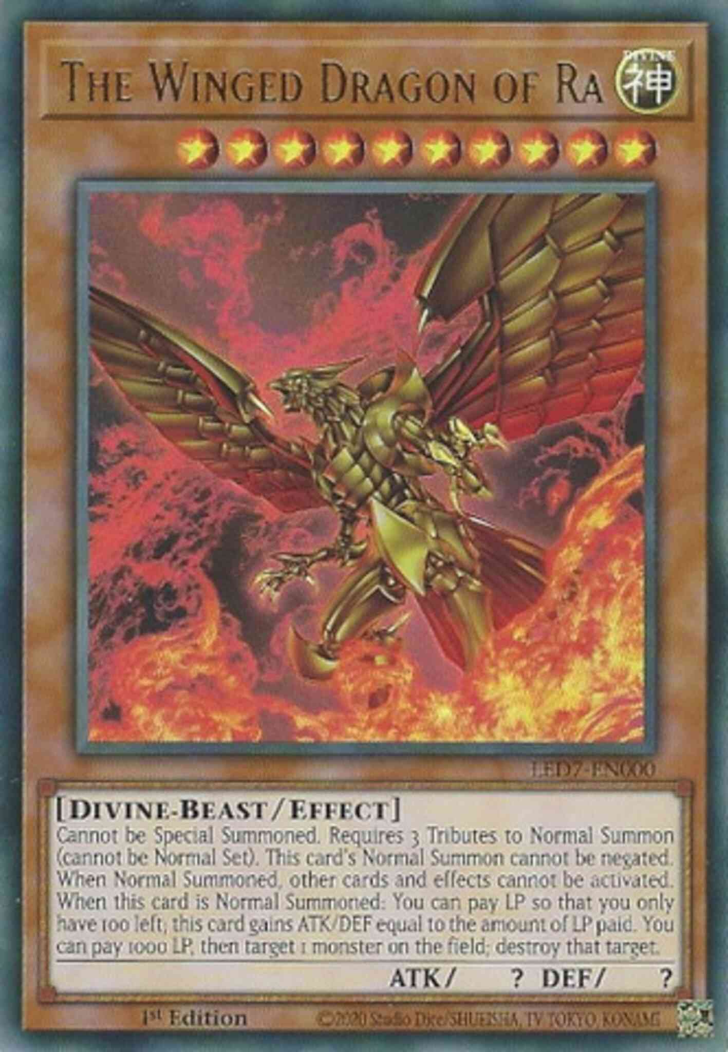 The Winged Dragon of Ra - LED7-EN000 - Ultra Rare  (Altenate Artwork) - Unlimited