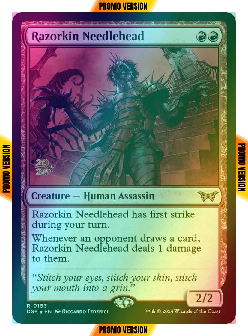 Razorkin Needlehead [153s] [Prerelease] [Duskmourn: House of Horror: Promos] [Foil]