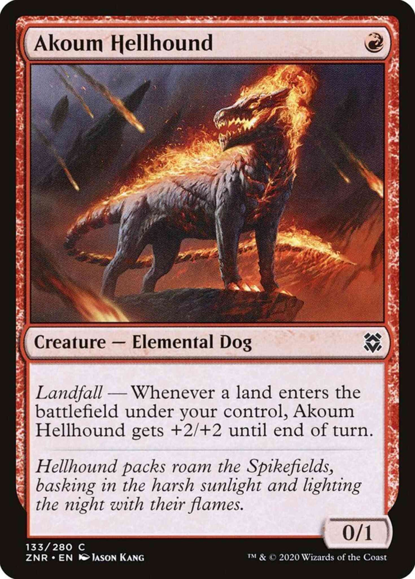 Akoum Hellhound [133] [Zendikar Rising] [Non-Foil]