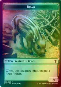 Boar Token (09) // Food Token (16) [Throne of Eldraine Tokens] [Foil]