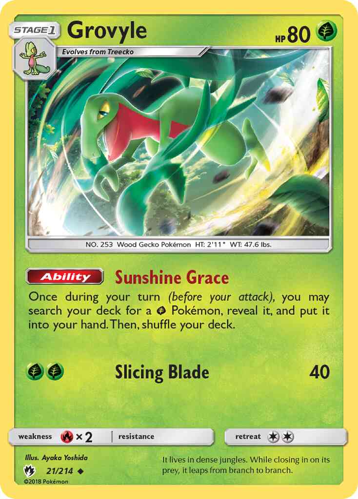 Grovyle - 21/214 - Uncommon [sm8-21] [Reverse Holo]