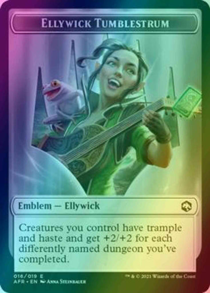 Ellywick Tumblestrum Emblem (16) // Spider Token (07) [Adventures in the Forgotten Realms: Tokens] [Foil]