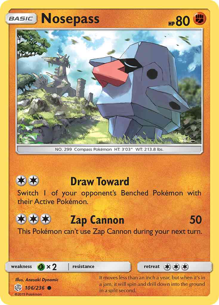 Nosepass - 106/236 - Common [sm12-106] [Reverse Holo]