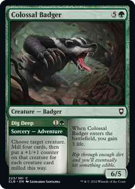 Colossal Badger // Dig Deep [223] [Commander Legends: Battle for Baldur's Gate] [Non-Foil]
