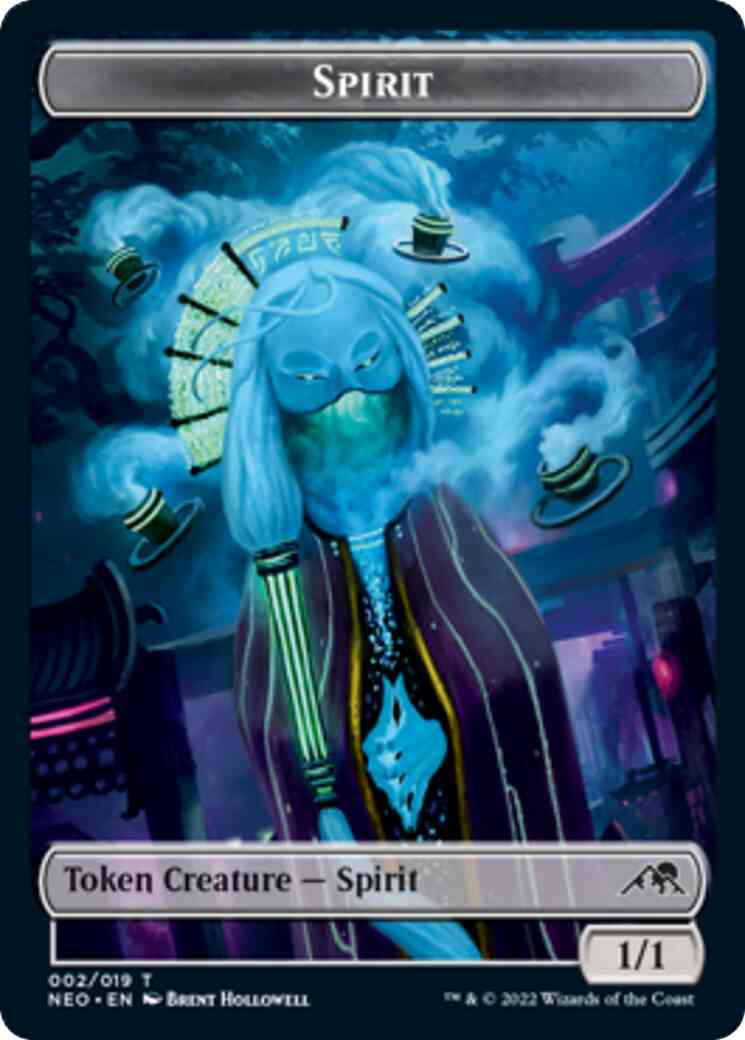Spirit Token (02) // Treasure Token (17) [Kamigawa: Neon Dynasty: Tokens] [Non-Foil]
