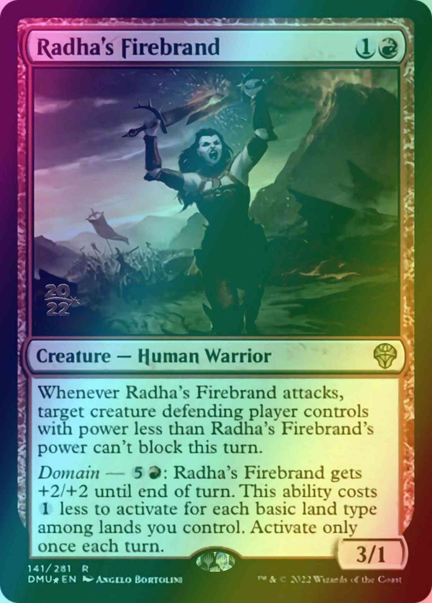 Radha's Firebrand [141s] [Prerelease] [Dominaria United: Promos] [Foil]