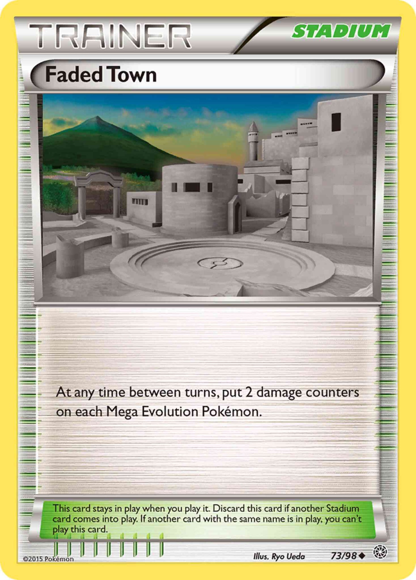 Faded Town - 73/98 - Uncommon [xy7-73] [Reverse Holo]