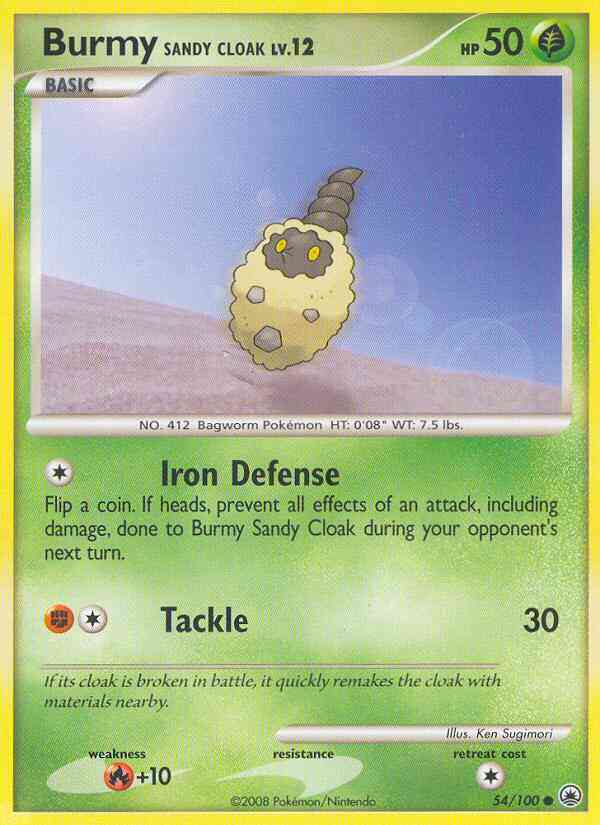 Burmy Sandy Cloak - 54/100 - Common [dp5-54] [Reverse Holo]