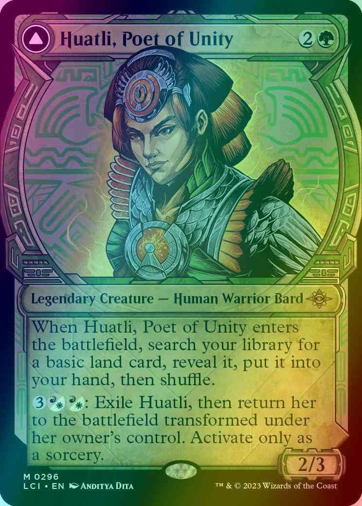 Huatli, Poet of Unity // Roar of the Fifth People [296] [Legends of Ixalan Showcase] [The Lost Caverns of Ixalan] [Foil]