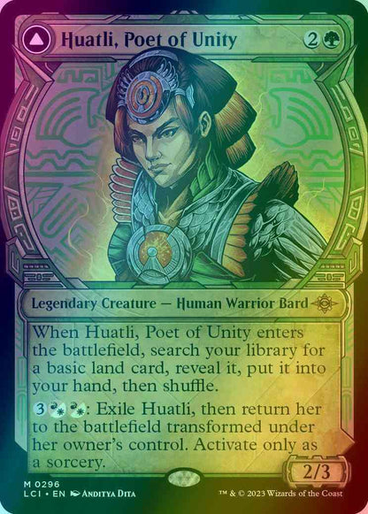 Huatli, Poet of Unity // Roar of the Fifth People [296] [Legends of Ixalan Showcase] [The Lost Caverns of Ixalan] [Foil]