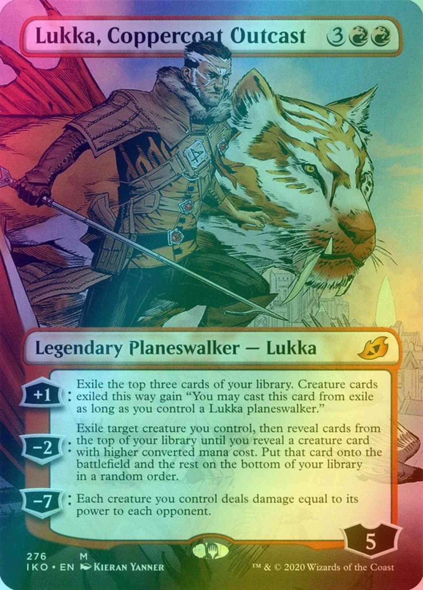 Lukka, Coppercoat Outcast [276] [Borderless] [Ikoria: lair of Behemoths] [Foil]
