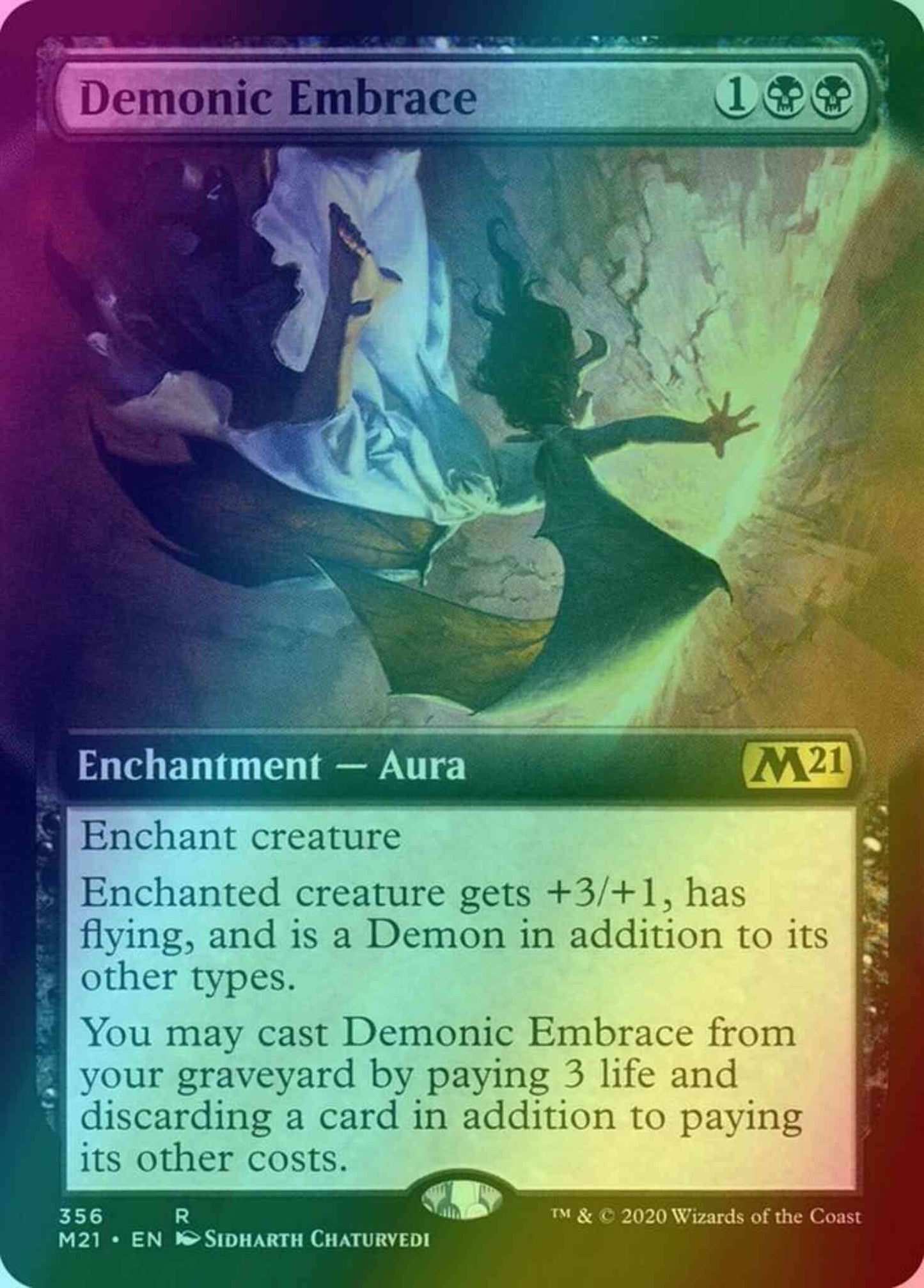 Demonic Embrace [356] [Extended Art] [Core Set 2021] [Foil]
