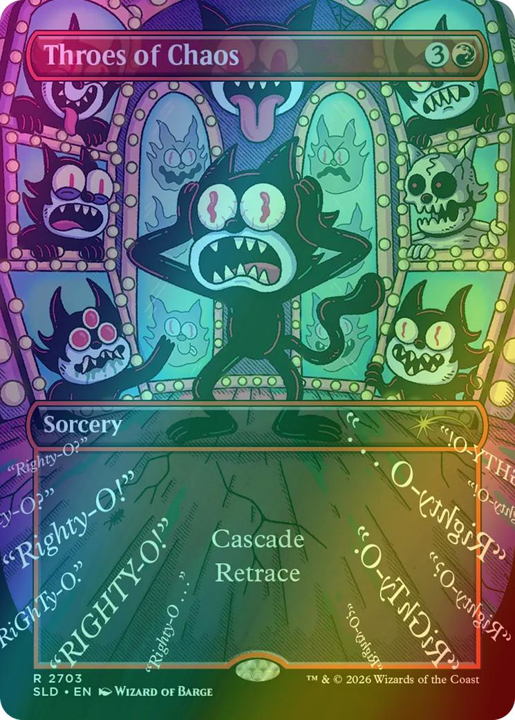 Throes of Chaos [2703] [Borderless] [Felix the Cat] [Secret Lair Drop] [Foil]
