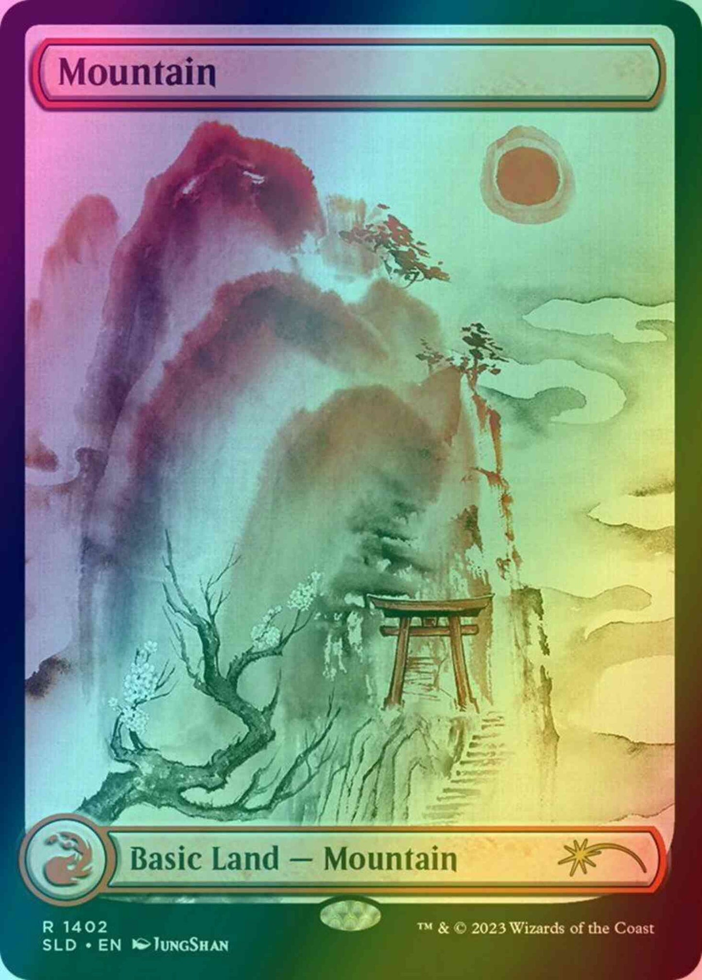 Mountain [1402] [Full Art] [Meditation On Nature] [Secret Lair Drop] [Foil]