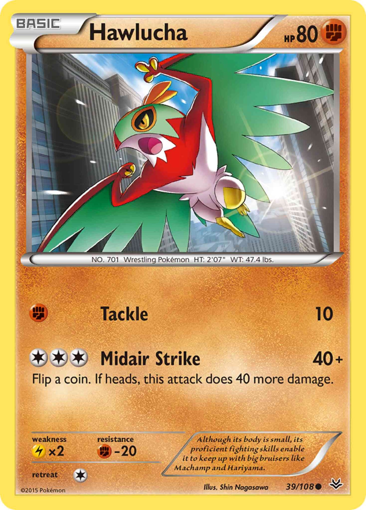 Hawlucha - 39/108 - Common [xy6-39] [Reverse Holo]