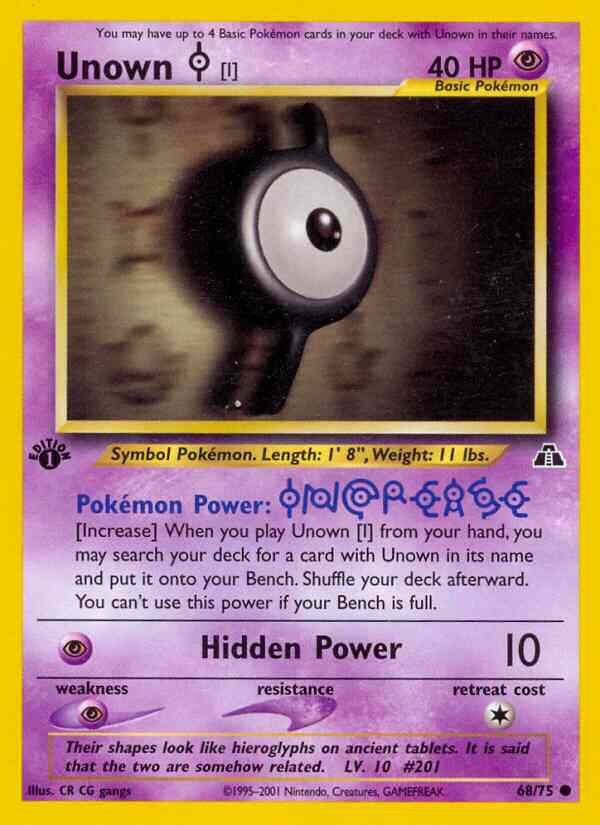 Unown - 1st Edition [I] - 68/75 - Common - 1st Edition [neo2-68] [Non-Holo]