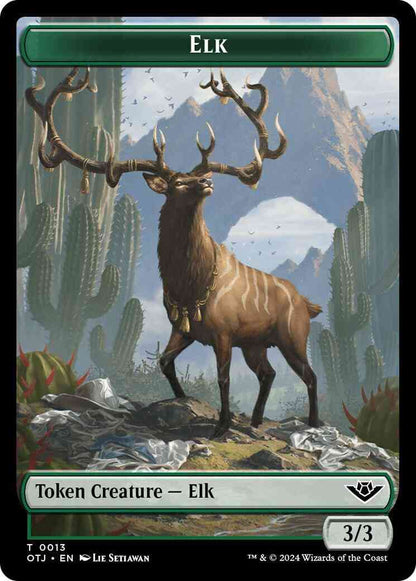 Elk Token (13) // Plot Token (20) [Outlaws of Thunder Junction: Tokens] [Non-Foil]