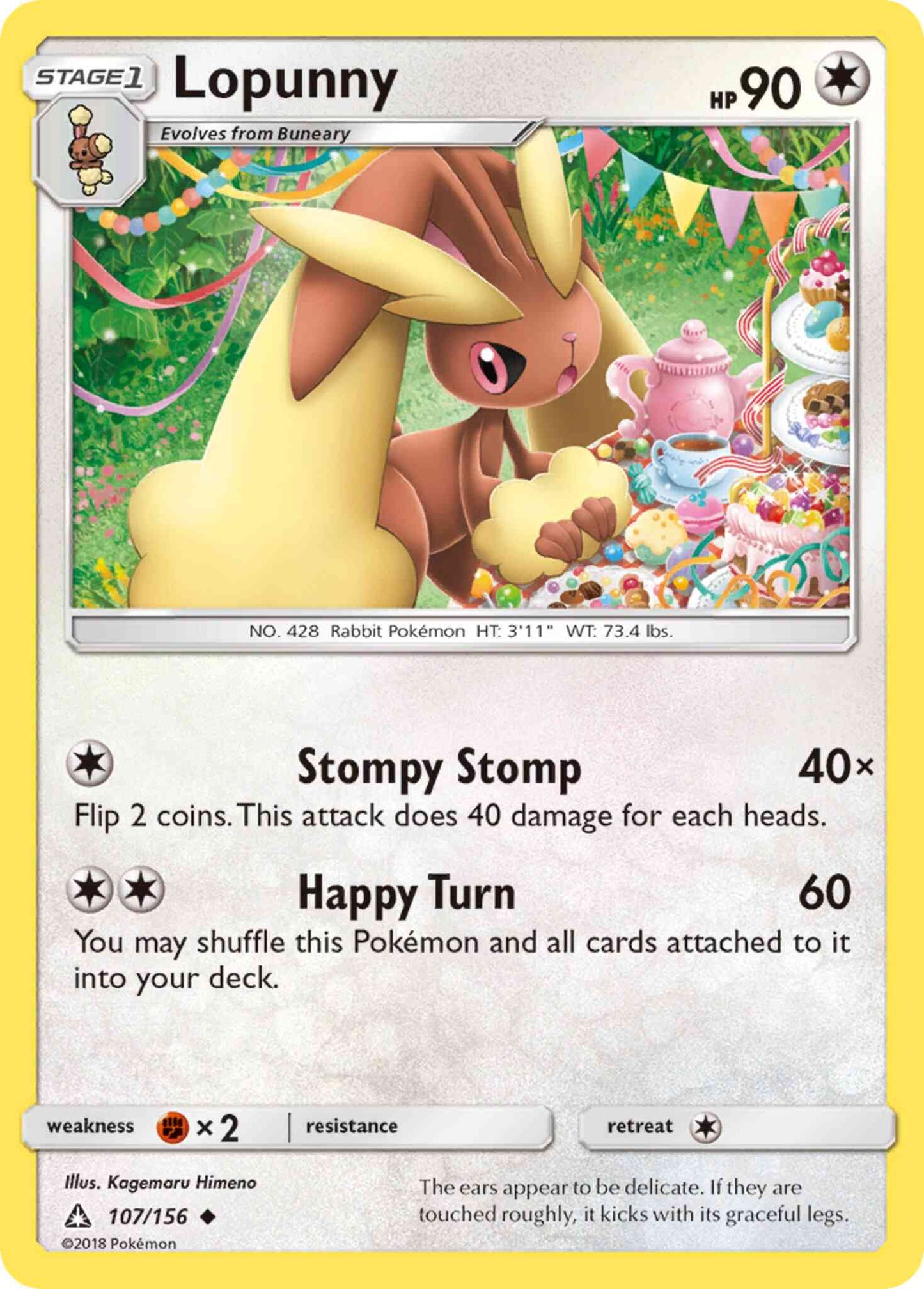 Lopunny - 107/156 - Uncommon [sm5-107] [Non-Holo]