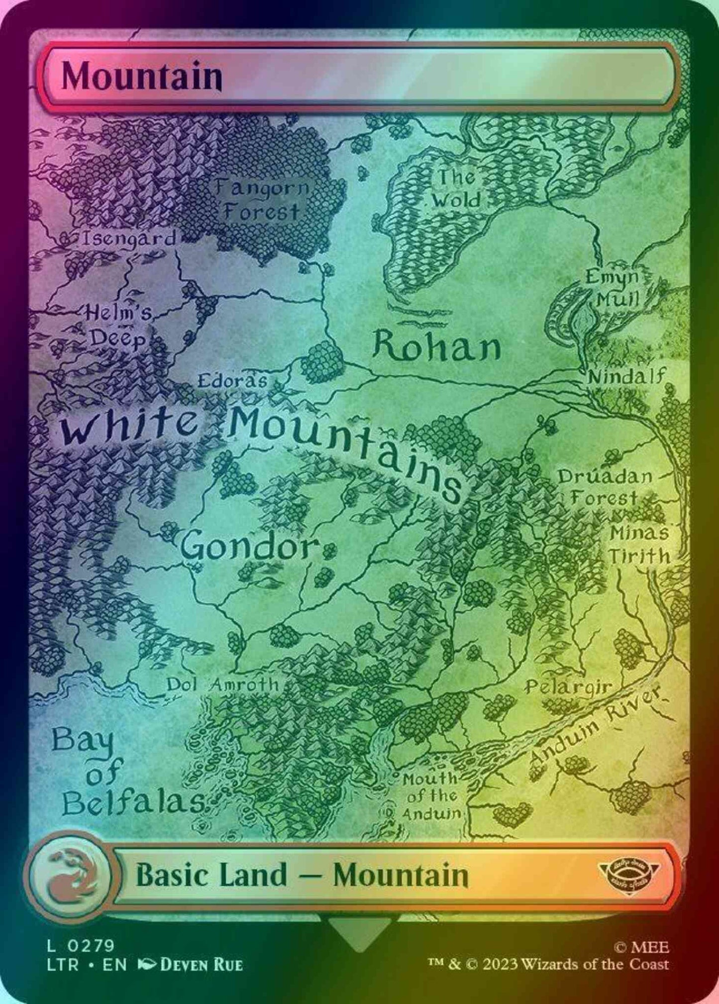 Mountain [279] [Full Art] [Map Lands] [The Lord of the Rings: Tales of Middle-earth] [Foil]
