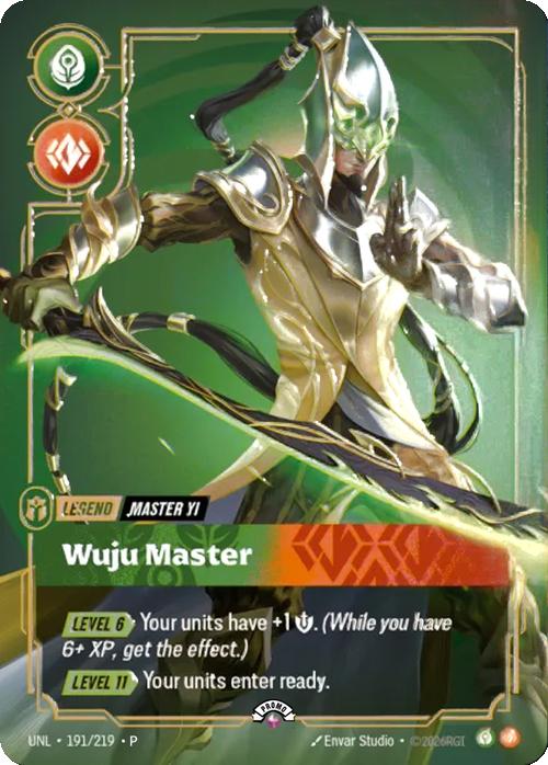 Wuju Master (Master Yi) (Metal) (Prize Wall) - 191/219 [Riftbound Organized Play Promotional Cards] [Non-Foil]