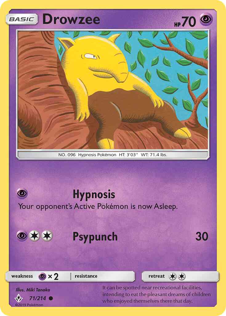 Drowzee - 71/214 - Common [sm10-71] [Reverse Holo]