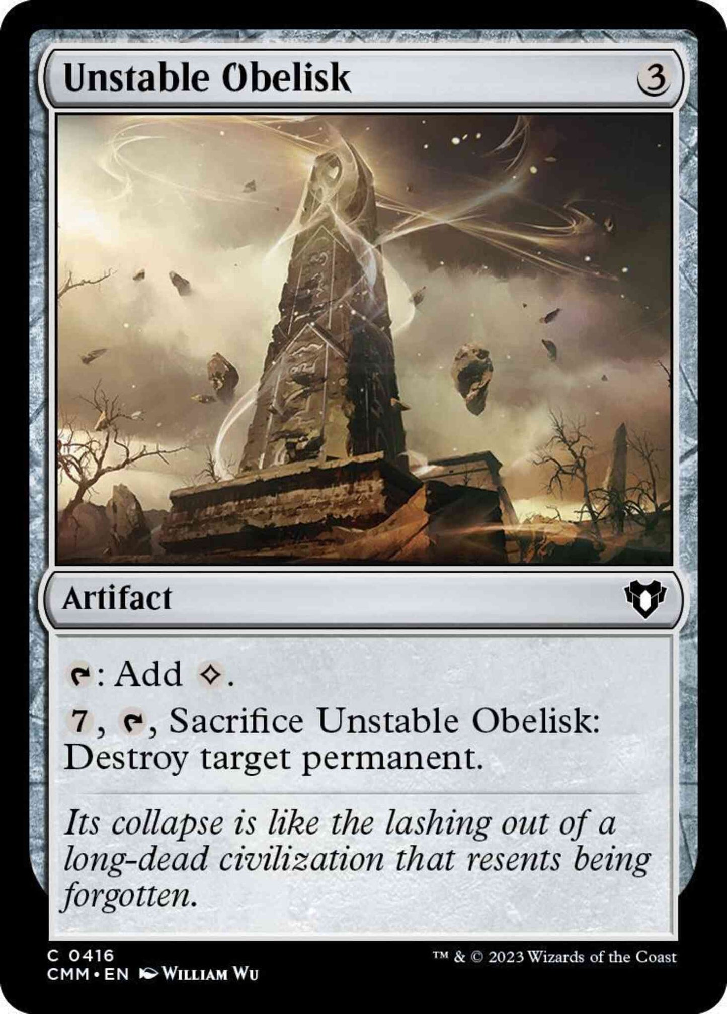 Unstable Obelisk [416] [Commander Masters] [Non-Foil]