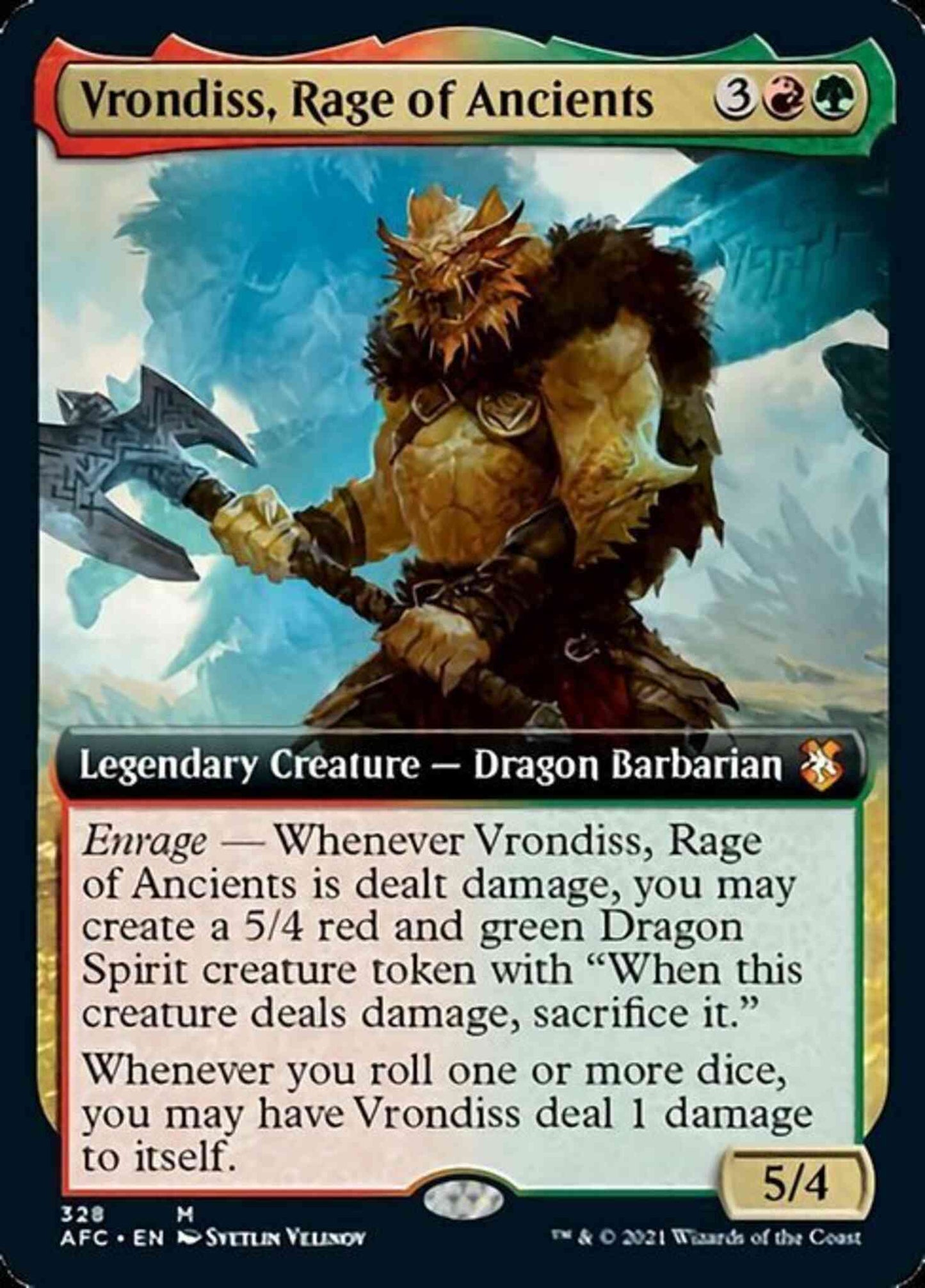 Vrondiss, Rage of Ancients [328] [Extended Art] [Adventures in the Forgotten Realms Commander] [Non-Foil]