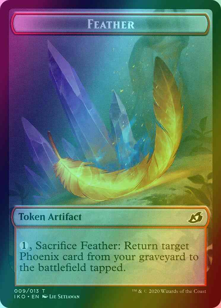 Feather Token (09) // Human Soldier Token (03) [Ikoria Lair of Behemoths Tokens] [Foil]
