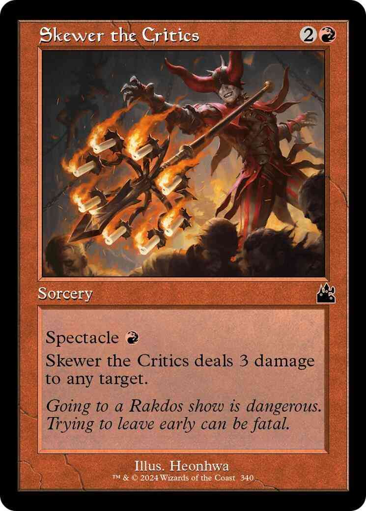 Skewer the Critics [340] [Retro Frame] [Ravnica Remastered] [Non-Foil]