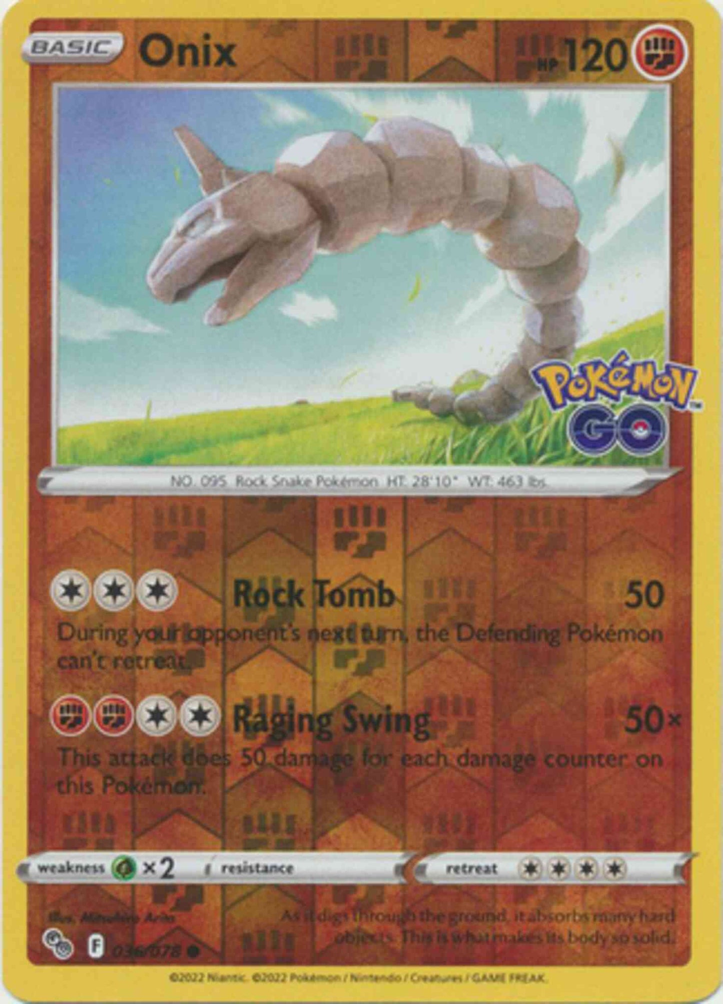 Onix - 036/078 - Common [pgo-036] [Reverse Holo]