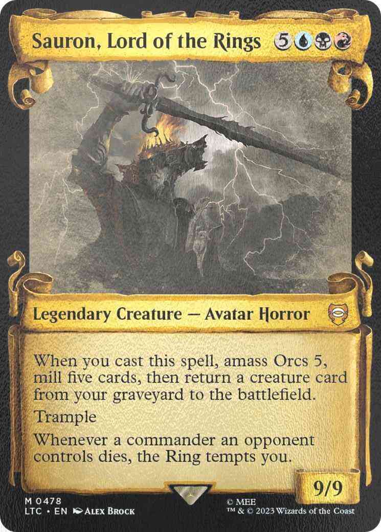 Sauron, Lord of the Rings [478] [Scrolls Showcase] [The Lord of the Rings: Tales of Middle-earth: Commander] [Silver Foil]