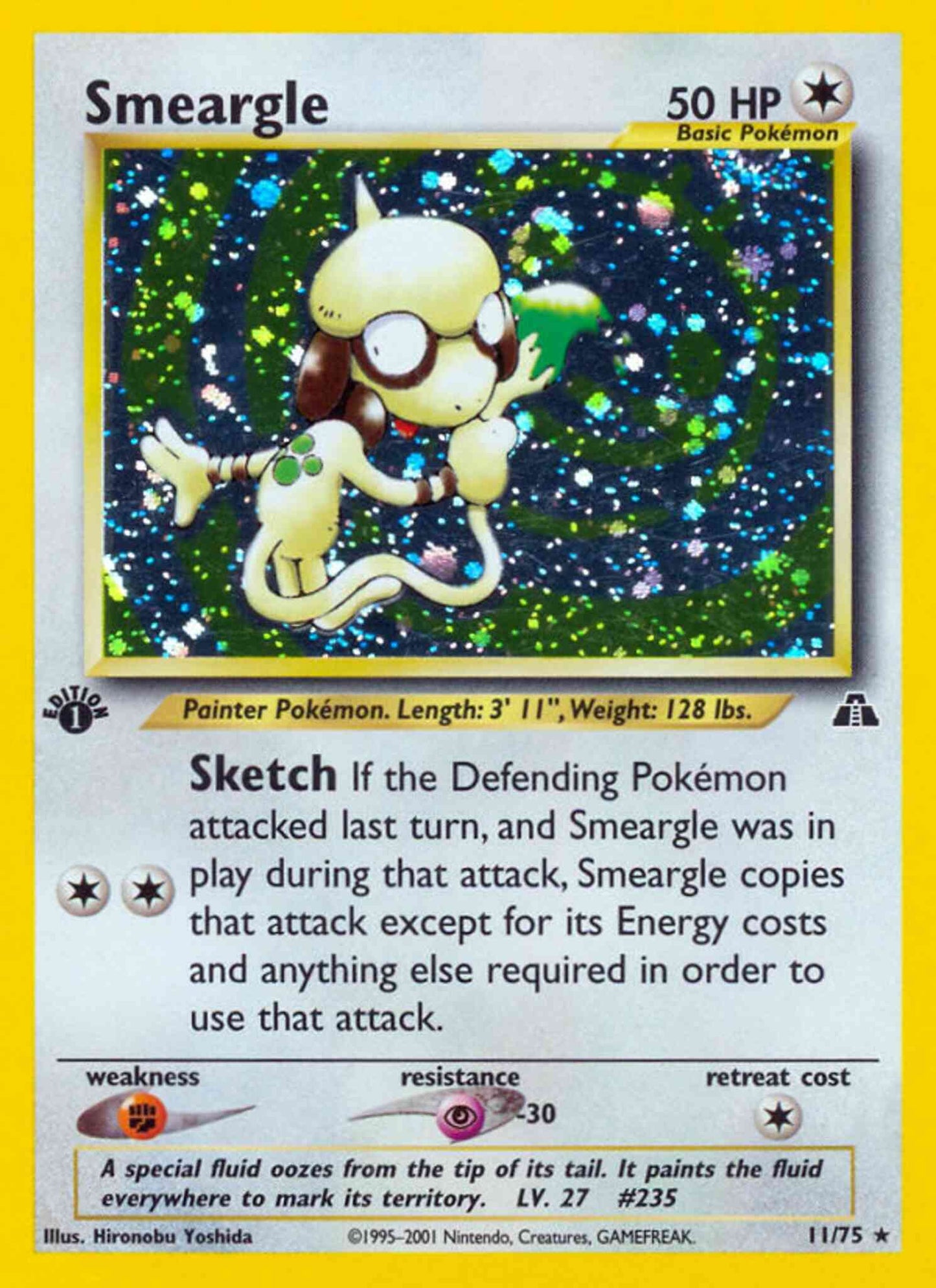 Smeargle - 11/75 - Rare - 1st Edition [neo2-11] [Holo]