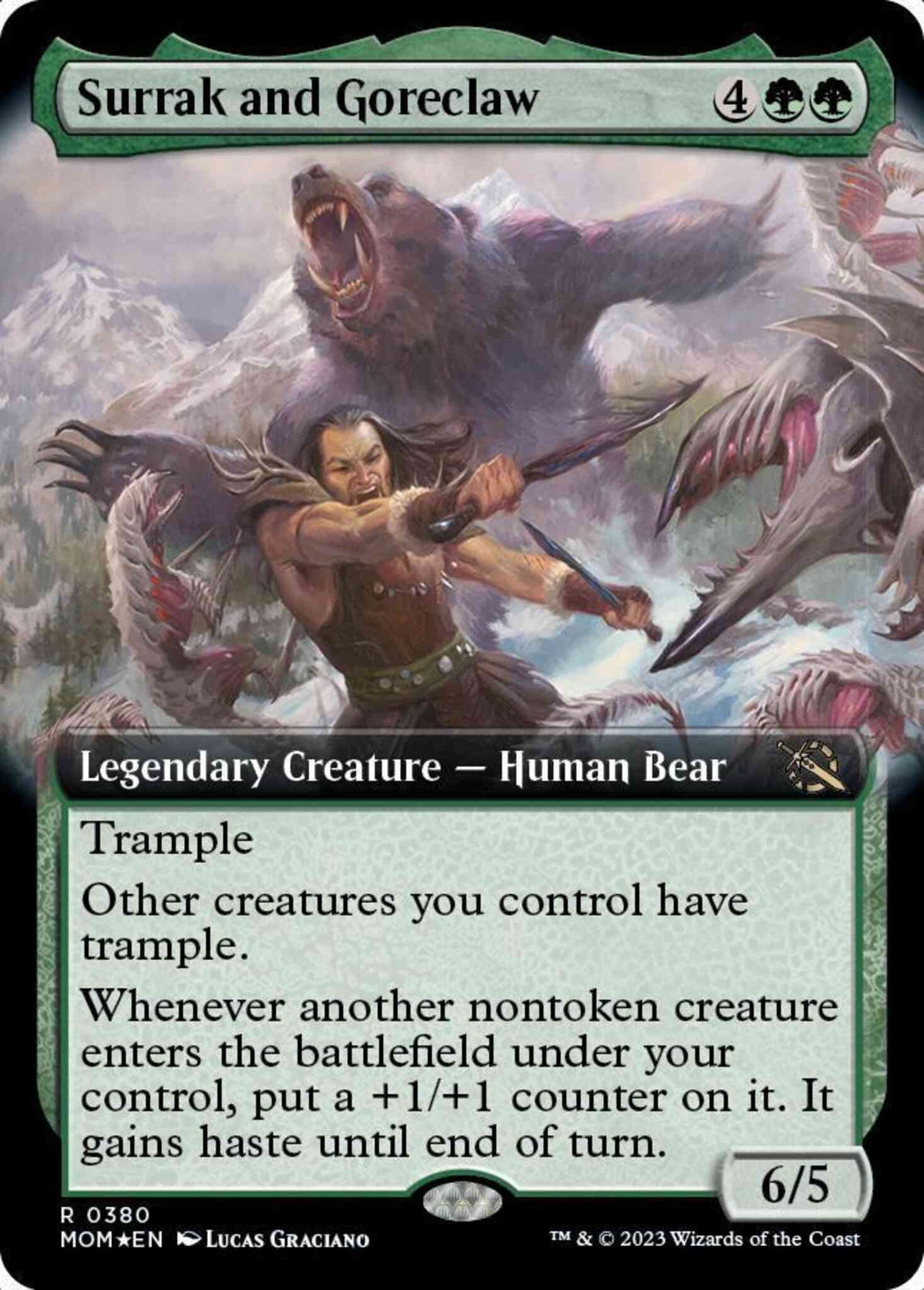 Surrak and Goreclaw [380] [Extended Art] [Jumpstart Exclusive] [March of the Machine] [Non-Foil]