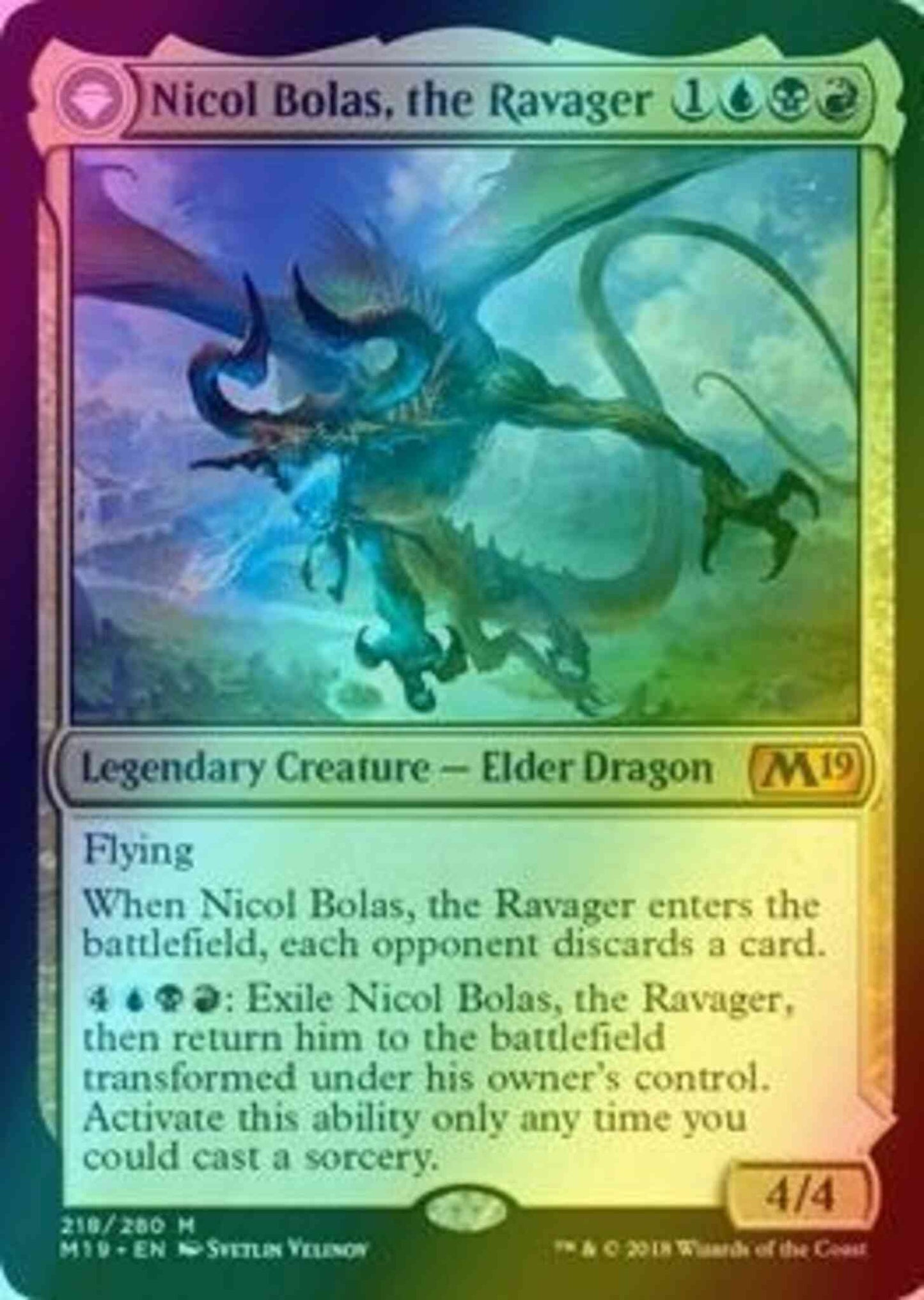Nicol Bolas, the Ravager // Nicol Bolas, the Arisen [218] [Core Set 2019] [Foil]