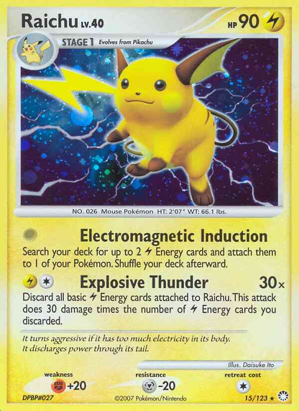 Raichu - 15/123 - Rare Holo [dp2-15] [Holo]