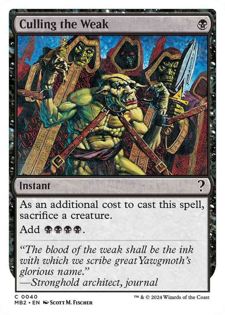 Culling the Weak [40] [White Border] [Mystery Booster 2] [Non-Foil]