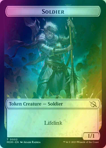 Soldier Token (02) // Teferi Akosa of Zhalfir Emblem (22) [March of the Machine: Tokens] [Foil]